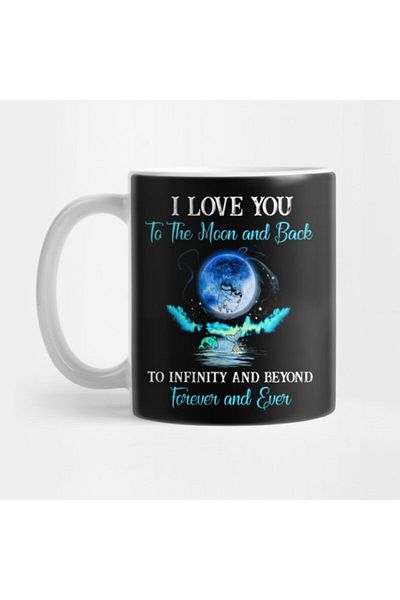 TatFast كوب I Love You To The Moon And Back To Infinity و Beyond Forever و Ever Sloths