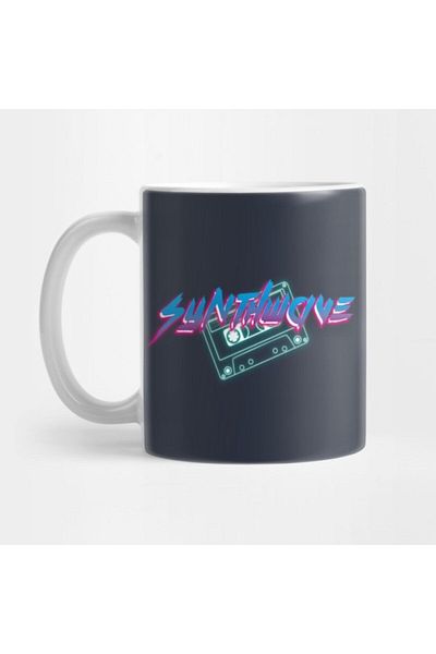 TatFast Synthwave - كوب Retro Cassette Tape 80s، هدية، مهر، حامل عرض