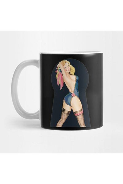 TatFast Nostalgic Pin Up Girls Keyhole Bachelor Party Pinup Girl Mug