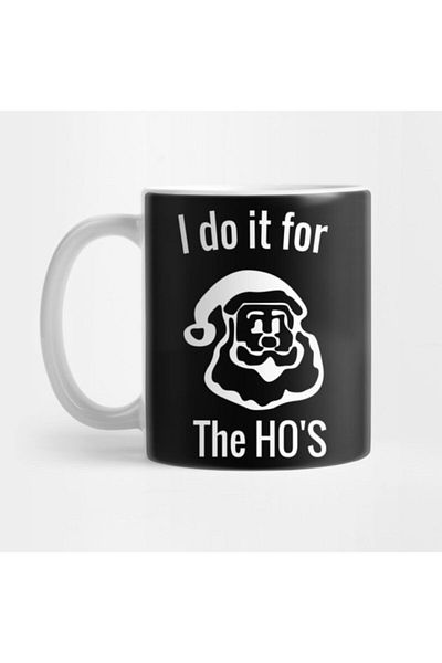 TatFast Mens I Do It For The Hos Funny Christmas Tee For Guys Mug