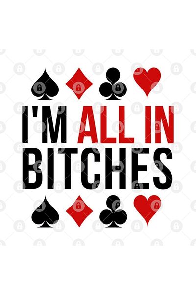 TatFast كأس هدية لمشغل البوكر - تصميم "I'm All In Bitches"