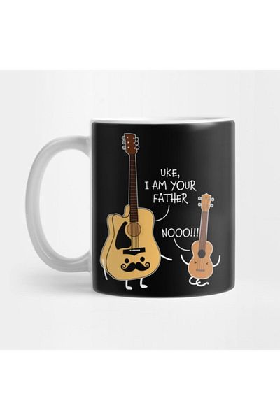 TatFast Uke I Am Your Father T كوب موسيقى جيتار القيثارة، هدية، مهر، عرض