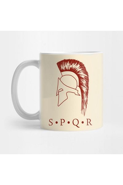 TatFast Spqr Centurion Helmet Mug, Gift, Dowry, Presentation Holder