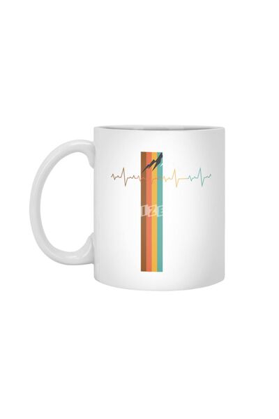 Fizello كوب أبيض هدية من Mountain Is Calling Heartbeat Mountains، هدية، مهر، ...