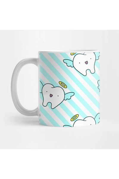 TatFast Tooth Angel Stripes Pattern Mug, Gift, Dowry, Presentation Holder