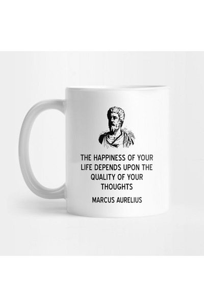 TatFast كوب Stoic Quote On Happiness من ماركوس أوريليوس، هدية، مهر، عرض تقديمي