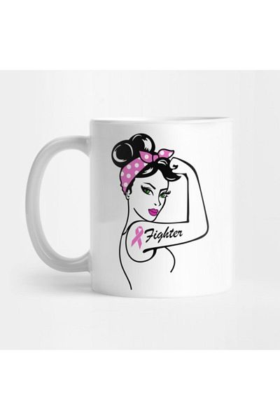 TatFast كوب Breast Cancer Survivor Pink Ribbon S - هدية وعرض