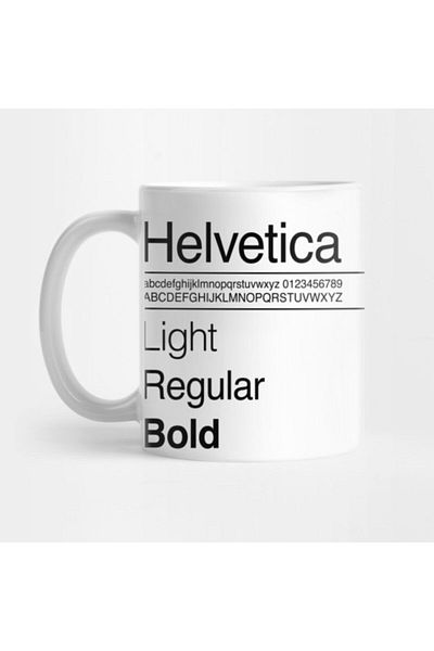 TatFast كوب بتصميم حرف Helvetica، هدية، مهر، حامل عرض
