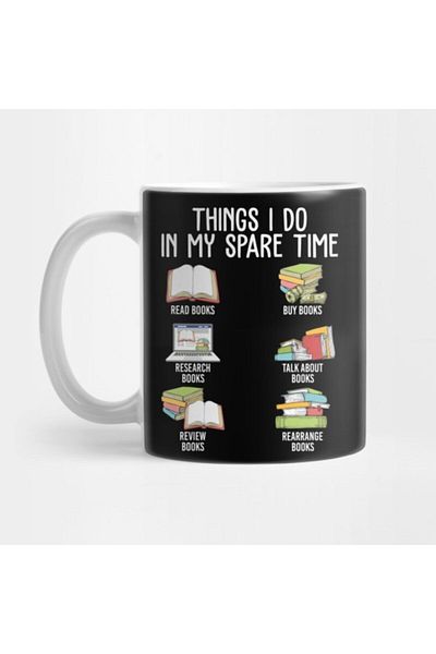 TatFast Things I Do In My Spare Time Funny Books Lovers Sarcastic Mug