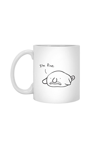Fizello كوب أبيض من Blobfish Is Fine، هدية، مهر، عرض