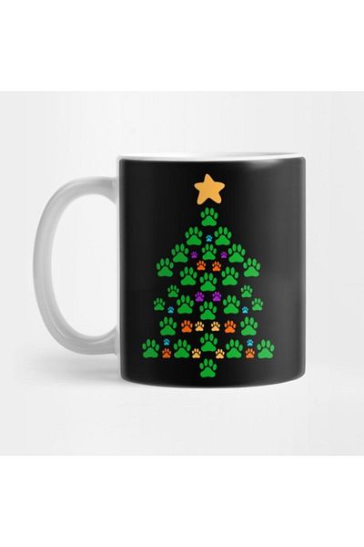 TatFast Dog Paws Christmas Tree Dogs Lover Xmas Gift New Year 2020 Mug
