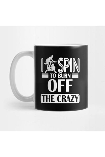TatFast تي شيرت Spinning Gym Bike Class Spin To Burn Off The Crazy Cup