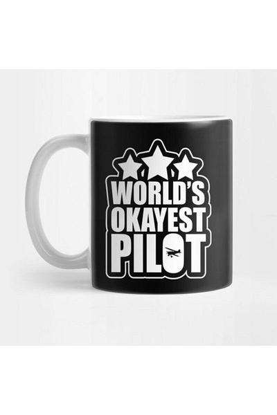 TatFast Okayest Pilot Airplane Cup - Funny World's Pun Gift Dowry Presentation