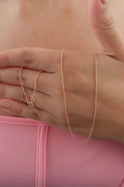 Fiyonk Kuyumculuk 14 Ayar Altın Rose Topçuk Zincir 1.20 Mm