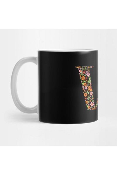 TatFast الرجعية الأزهار حرف W القدح، هدية، المهر، حامل العرض