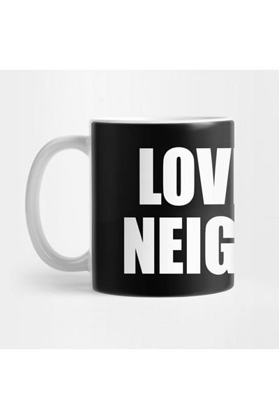 TatFast كوب Love Thy Neighbor، هدية، مهر، حامل عرض