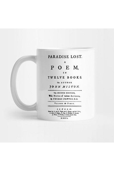 TatFast Paradise Lost Page by John Milton - Mug, Gift, Dowry, Presentation Holder