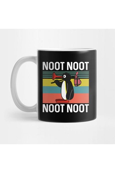 TatFast Unisex Black Noot Noot Pingu Mug, Gift, Dowry, Presentation