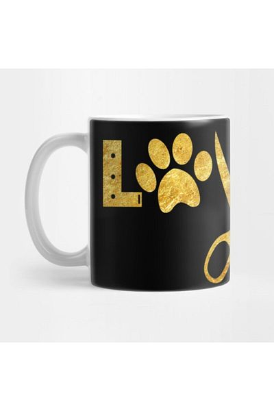 TatFast كوب تي شيرت مطبوع عليه عبارة "Love Dogs