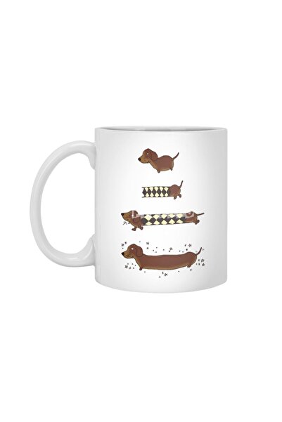 Fizello كوب أبيض من Dachshund - إبداع مثالي، هدية، مهر، وعرض