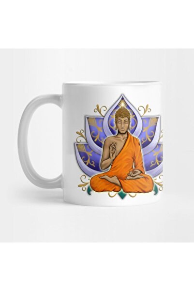 TatFast Abhaya Mudra Buddha with Violet Lotus Flower Mug, Gift, Dowry Box, Pr...