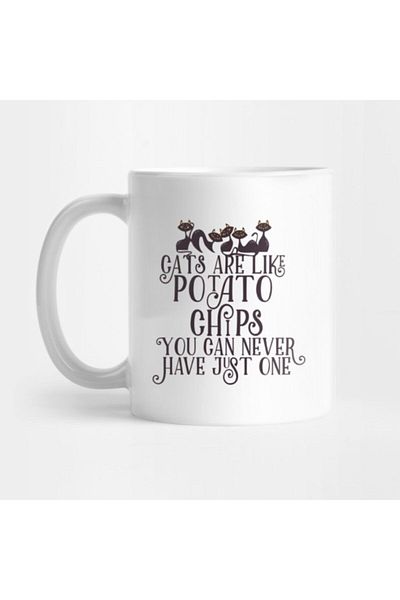 TatFast Cats Are Like Potato Chips. Mug, Gift, Dowry, Presentation Holder