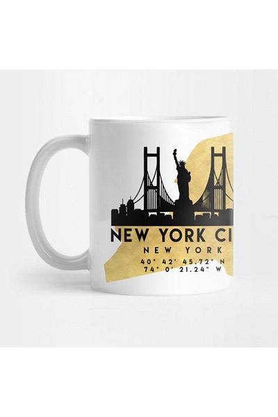 TatFast New York City Skyline Map Art Mug - Gift, Dowry and Presentation Features