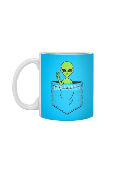 Fizello كوب أبيض من Alien Pocket، هدية، مهر، حامل عرض