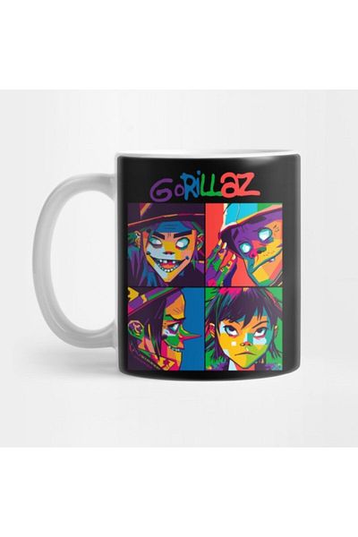TatFast Pop Art Gorillaz Mug, Gift, Dowry, Presentation Holder