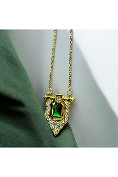 STİLBOX Serenay Sarıkaya - Stainless Steel Emerald Necklace