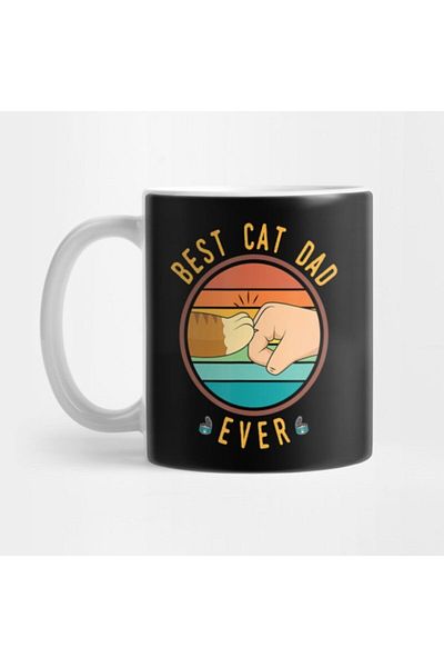 TatFast Cute Cat Dad Design Best Cat Dad Ever Kitty Fist Bump Gift For Mens Mug