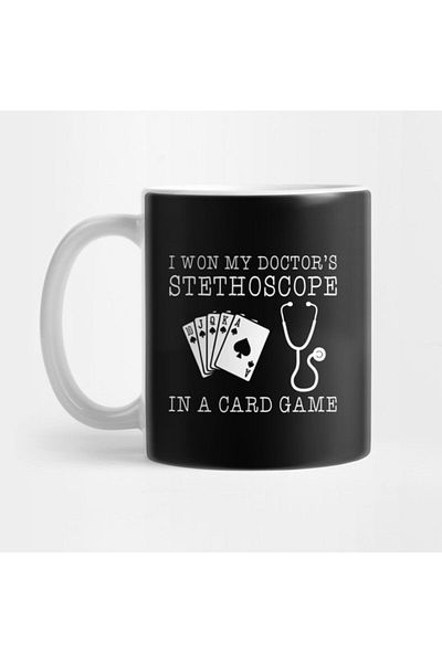 TatFast I Won My Doctors Stethoscope in a Card Game Mug, Gift, Dowry, Presentation Holder