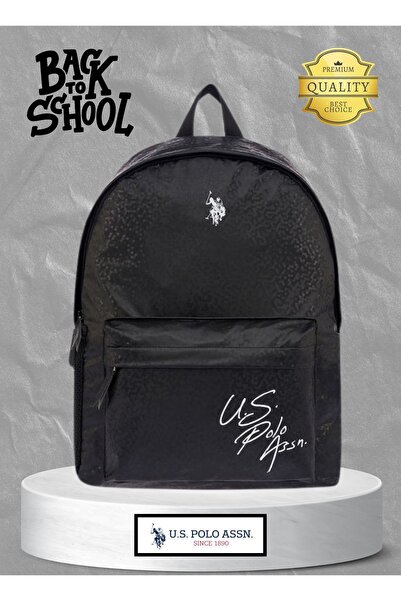 U.S. Polo Assn. Khan Siyah Sırt Çantası Okul Çantası Premium Çanta