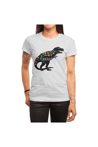 Fizello Λευκό μπλουζάκι Dino Floral Unisex