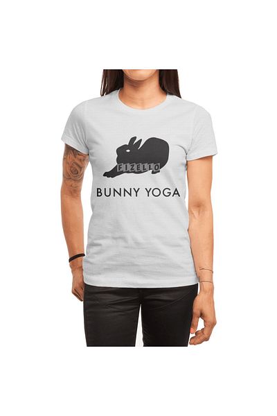 Fizello Bunny Yoga - Μαύρο T-Shirt για άνδρες και γυναίκες, Unisex Λευκό T-shirt