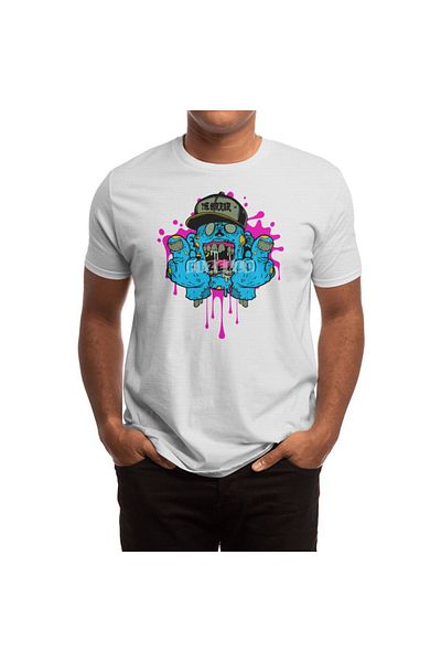 Fizello Tricou alb unisex cu zombie din desene animate