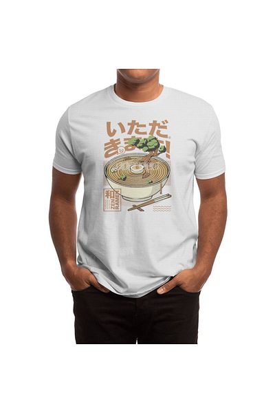 Fizello Λευκό μπλουζάκι Bonsai Ramen Zen Unisex