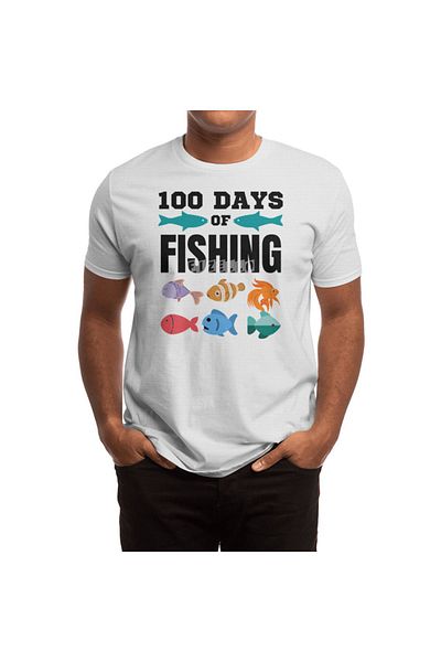 Fizello Tricou alb unisex de pescuit numărul 100