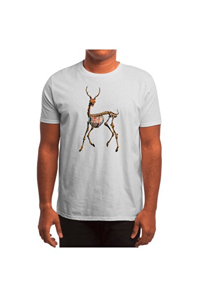 Fizello Tricou alb cu imprimeu Deer pentru bărbați și femei