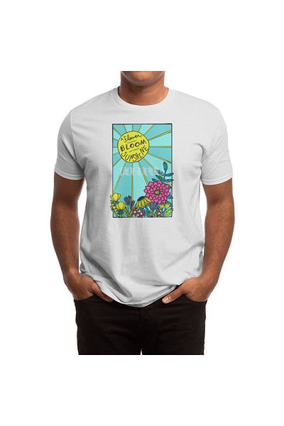 Fizello Λευκό μπλουζάκι Unisex για άνδρες και γυναίκες - A Flower Cannot Bloom Without Sunshine