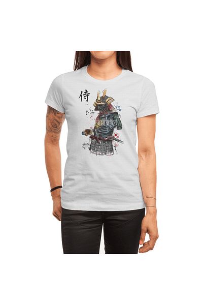Fizello Λευκό μπλουζάκι Samurai Watercolor Unisex