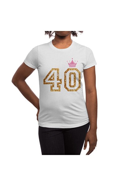 Fizello 40 Years Old Moms Perfect Birthday Gift - Ανδρικό, Γυναικείο Λευκό T-shirt