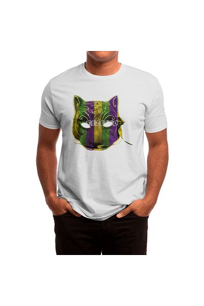 Fizello Catwoman Mardi Gras Mask - Tricou alb unisex