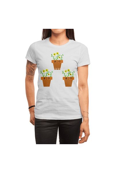 Fizello Ανδρικό και γυναικείο μπλουζάκι Unisex White Biology