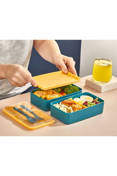 Tanemce 2-tier Microwave Food and Lunch Box - Lunch Box for Athlete and Student