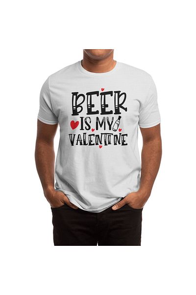 Fizello Beer Is My Valentine - Unisex Λευκό T-Shirt
