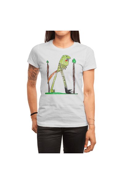 Fizello Λευκό μπλουζάκι Unisex με σχέδιο T Rex