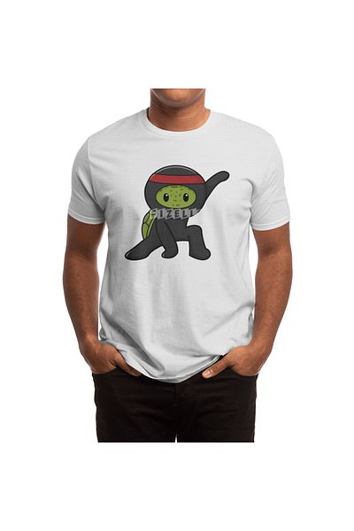 Fizello Tricou alb unisex cu model Ninja Turtle