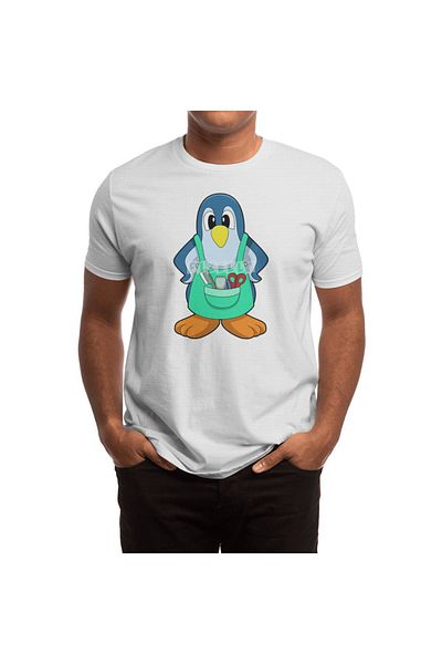 Fizello Μπλουζάκι Hairdresser με σχέδιο Penguin - Ανδρικό, Γυναικείο, Unisex Λευκό