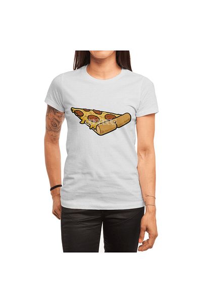 Fizello Λευκό μπλουζάκι Unisex Pizza Butt για άνδρες και γυναίκες